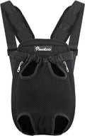Pawaboo Pet Carrier Backpack, Adjustable Pet Front Cat Dog Carrier Backpack Travel Bag, Legs Out, Easy-Fit for Traveling Hiking Camping for Small Medium Dogs Cats Puppies 8-12lbs, Large, Black