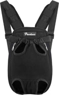 Pawaboo Pet Carrier Backpack, Adjustable Pet Front Cat Dog Carrier Backpack Travel Bag, Legs Out, Easy-Fit for Traveling Hiking Camping for Small Medium Dogs Cats Puppies 13-16lbs, Extra Large, Black