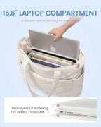 LOVEVOOK Tote Bag for Women, Puffer Work Travel Handbag with Zipper for Teacher Nurse, Quilted Cute Laptop Shoulder Gym Bag