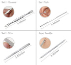 Manicure Set Professional Nail Clippers Kit Pedicure Care Tools- Stainless Steel Grooming Kit 12Pcs for Travel or Home (Rose Gold)