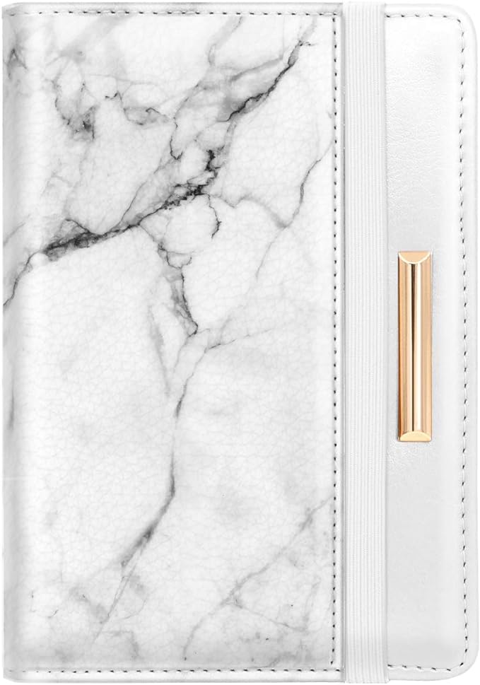 Passport Holder Cover,Traveling Passport Case Marble Passport Wallet for Women,White Marble