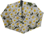 senya White Daisy Compact Travel Umbrella Sun and Rain Windproof Auto Open Close Folding Umbrella