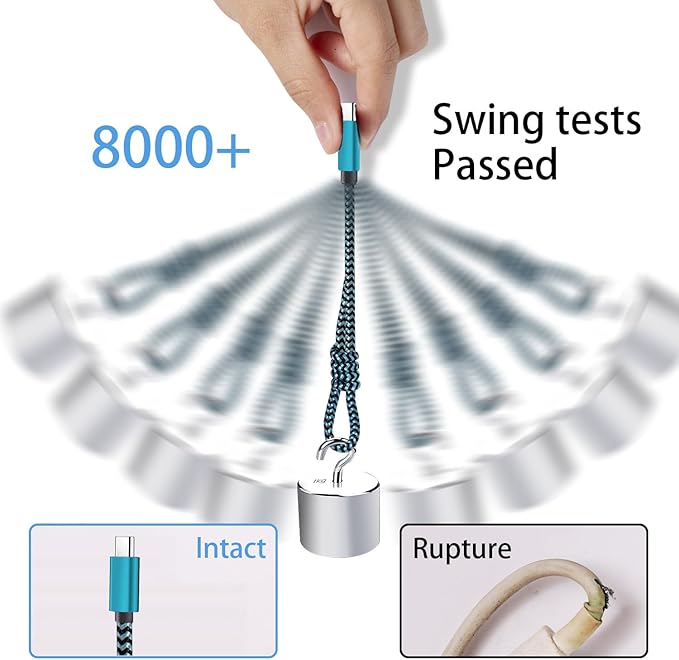 Teeind Type C Cable Fast Charging, Tpc002 3 Pack(3Ft/0.9M 60W) C to Type C Charger Nylon Braided Cord Compatible with iPhone 17/17 pro, 16/16 pro, MacBook, Samsung Galaxy S25/24/23/22, for Daily Use