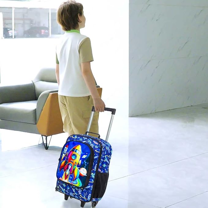 KLFVB Kids Luggage for Boys Girls, Cute Rolling Wheels Suitcase for Toddler, Children Travel Carry on Suitcase