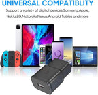 Adaptive Fast Charging Block USB Wall Charger Adapter Fits Samsung Galaxy S25/S24/S23/S22/S22 Ultra/S21/S20/S10/S9/S8/S7/Edge/Note 10 Quick Charge (Black, 2 Pack)