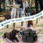 PetAmi Dog Travel Bag, Travel Pet Bag Organizer, Dog Food Travel Bag with Container Collapsible Bowls, Pet Travel Supplies Gift Accessories for Weekend Camping, Puppy Cat Diaper Bag, Charcoal Large