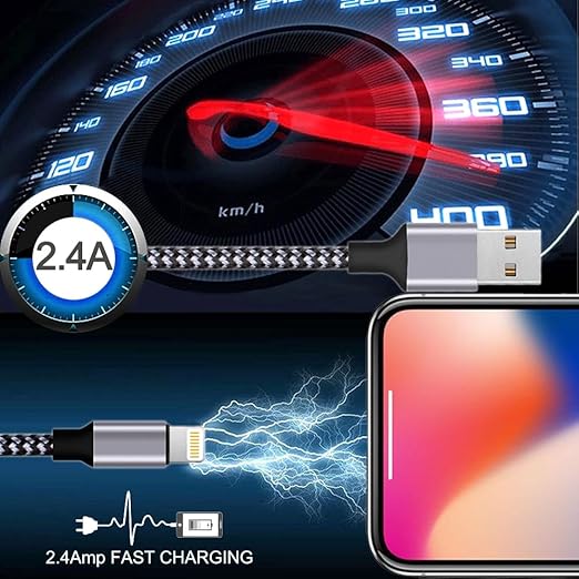 TAKAGI for iPhone Charger, [MFi Certified] Lightning Cable 3PACK 6FT Nylon Braided USB Charging Cable High Speed Transfer Cord Compatible with iPhone 14/13/12/11 Pro Max/XS MAX/XR/XS/X/8/iPad(Black)