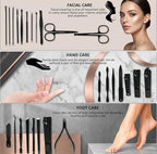 MINKINH Manicure Set Professional Nail Clipper Kit-26 Pieces Stainless Steel Manicure Kit,Nail Care Tools with Luxurious Travel Case (Brown)