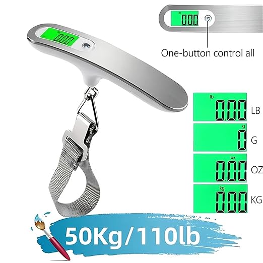 Luggage Weight Scale, 5pcs Portable Digital Hanging Scale LCD Luggage Suitcase Baggage Weight Balance Travel Electronic Scale with Belt 50kg/110lb,for Travel
