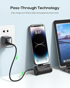 Kuulaa 2 Pack Portable Phone Charger with Built-in USB-C Plug, 4500mAh Mini Portable Charger Power Bank Small Battery Pack for iPhone 15/16/17,Samsung S22/S23 & Android (Black)