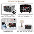 Yinleader 500W Voltage Transformer Power Converter(110V to 220V, 220V to 110V) Step Up/Down Converter 110/120 Volt - 220/240 Volt w/US Power Cord [300W Continuous Power]
