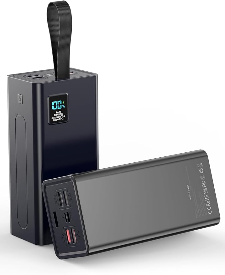 LOHAO Portable Charger Power Bank, PD 30w & QC 3.0 Fast Charging Battery Pack, 70000mah Powerbank 5 Outputs 2 Inputs Compatible with iPhone 17/16/15/14/13/12 and More