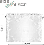 6 Pack Silk Dust Cover Bags for Handbags, Purses, Shoes & Boots - Dustproof Drawstring Bags - Travel Storage Pouches (White, 23.6 19.6 in)