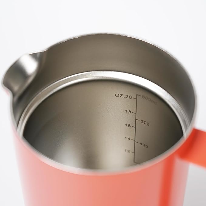 Stainless Steel Small French Press, 600ml Double Wall Insulated Coffee Maker Heat Resistant Non-Slip Handle, Portable Coffee Brewer for Home, Office, Camping, Single & Couple Daily Use