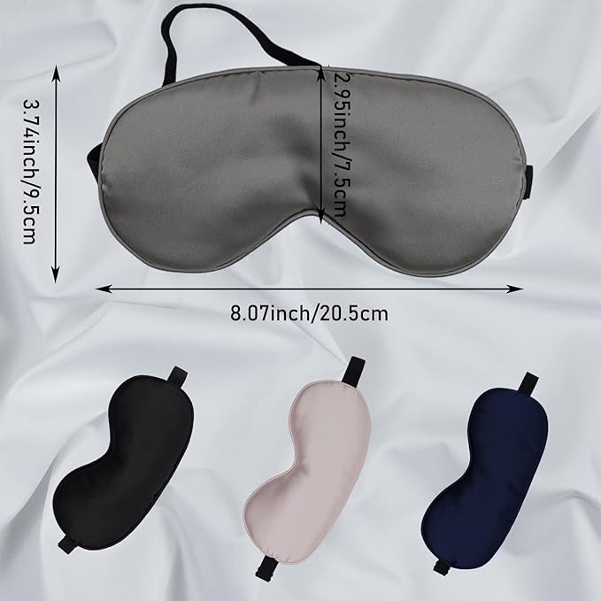 LERSVICVIL 4 Pack Eye Mask for Sleeping Silky Soft Satin Blindfold Adjustable Strap Night Eye Cover for Women Men