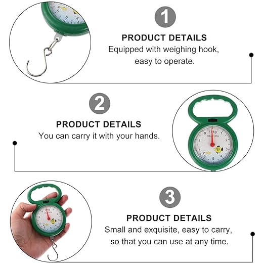 ibasenice 4pcs Portable Plastic Spring Scale Luggage and Fish Hanging Weighing Scales with Hooks for Household and Travel Use Random Color