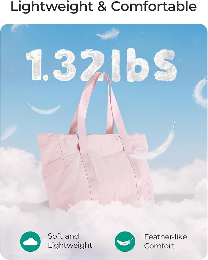 BAGSMART Tote Bag for Women, Tote Bag with Zipper Work Tote with Compartments Nurse Shoulder Hanbag for Travel, Gym