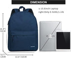 SUPACOOL Casual Laptop Backpack for Men and Women, Backpack for College, USB Charging Port, Lightweight Pack Back(Navy blue)
