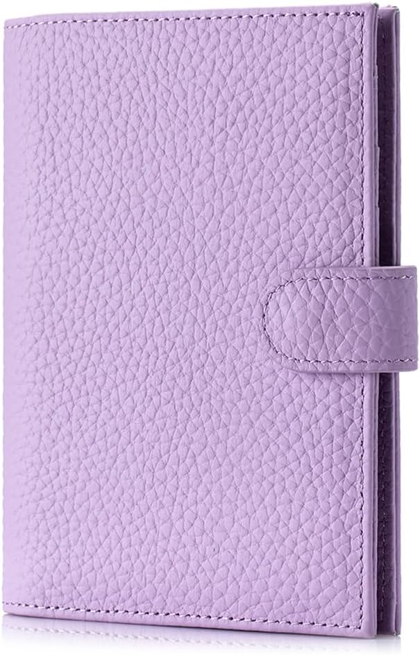 Slim Passport Wallet for Women – RFID Blocking Passport Holder for Travel with Card Slots, Coin Pocket – Stylish Genuine Leather Travel Organizer Gift for Mother's Day (Lavender)
