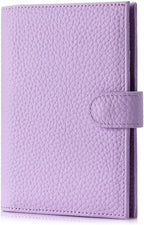 Slim Passport Wallet for Women – RFID Blocking Passport Holder for Travel with Card Slots, Coin Pocket – Stylish Genuine Leather Travel Organizer Gift for Mother's Day (Lavender)