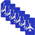 6 Pack Silicone Luggage Tag for Suitcases with Stainless Loop, Privacy Protection Travel Bag Tags Perfect to Quickly Spot Baggage Handbag (Dark Blue)