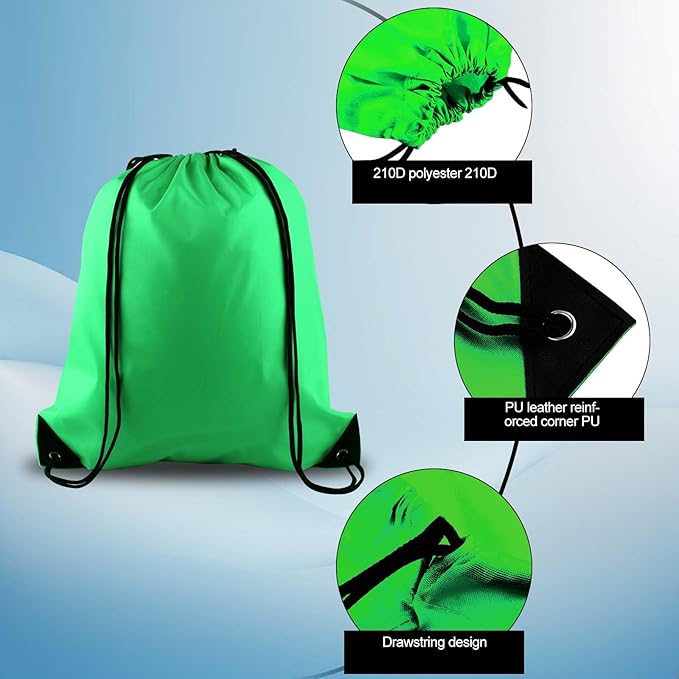 PLULON 15 Pcs Drawstring Bags Drawstring Backpack Bulk, Multicolor String Backpack Cinch Sack Sport Gym Bags for Yoga Traveling Outdoor Sports