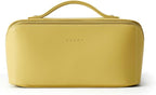 EACHY Travel Makeup Bag, Large Capacity Cosmetic Bag for Women, Waterproof PU Leather, Flat Open Portable Toiletry Bag for Skincare, Brushes & Travel Essentials