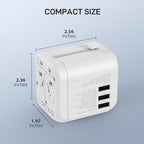 EPICKA 35W Universal Travel Adapter with 2 AC Outlet, European Travel Plug Adapter with PD Fast Charging, 6-Port (2 AC/2 USB-C/3 USB-A) International Power Adapter - Travel Essentials (TA-205, White)