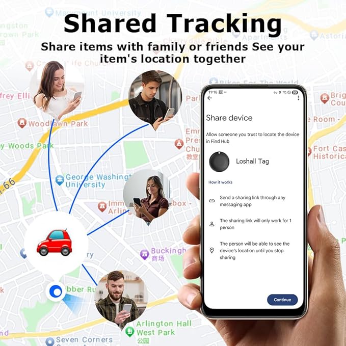 Undetectable GPS Tracker for Vehicles Work with Built-in APP (Compatible with Android Device),Mini Car Tracker Tag With Magnet Global Coverage,Hidden Car Locator Device, No Monthly Fee or Subscription