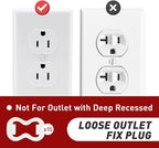 15-Pack Loose Outlet Fix Plug - Ensure Secure Connection for Power Plugs - Socket Extender Prevents Loose Socket Issues - Easily Fix Loose Outlets - Won't Fall Out or Cut Off Electricity