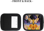 2 Pack Luggage Handle Wrap with Travel Tags - Non-Slip Protective Cover Soft Handle Grips Covers for Suitcase(Galaxy Flower Bee)