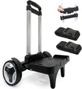 Backpack Trolley Cart with Stair-Climbing Wheels – Foldable Aluminum Frame, Adjustable Handle and 77 lbs Capacity – Quiet Large Wheels with Edge Guard – Black – Fits Travel Bags, Book Bags, Shopping