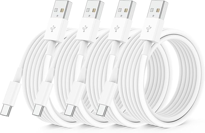 QZIIW 4 Pack USB C Fast Charging Cable 10 FT for iPhone 17 16 15/17 16 15 Pro/17 16 15 Pro max/16 15 Plus,USB A to USB C Car Carplay Cord for Galaxy S25 S24, i Pad Pro 12.9/11,Air 5th/4th Gen