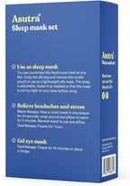 ASUTRA Silk Eye Pillow for Sleep, Navy - Filled w/Lavender Buds & Flax Seeds, Weighted Eye Mask, Meditation & Light Blocking Blindfold, Cooling Gel Mask Included