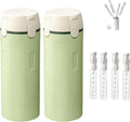 HISKI 4 in 1 Travel Bottles for Toiletries,Portable Travel Toiletries Bottle Set, Portable Containers for Shampoo Lotion Conditioner Cream Transparent with Scale and Label (Green-2PCS)