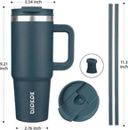 BJPKPK 30 oz Tumbler With Handle Insulated Tumblers With Lid And Straw Stainless Steel Thermal Cup,Navy Blue