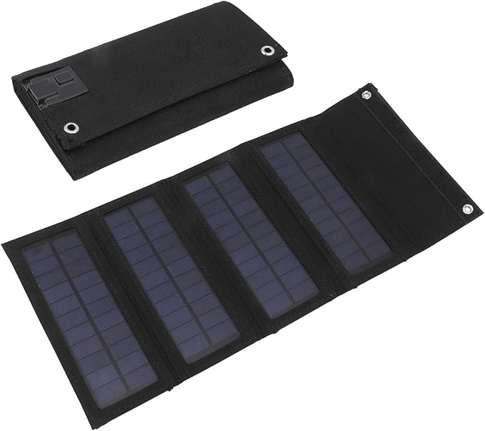 40W 4 Fold Solar Panel Charging Bag Folding Bag Foldable Monocrystalline Solar Panel for Outdoor Cam Hiking Charging Black for Home Use (Black)