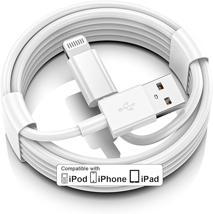 FUPYWP Car iPhone Carplay Cable, Car Charger Cord, USB A to Lightning Cable Fast Charging & Data Transfer for iPhone 14/13/12/11 Pro Max XR XS X 8 7 6 Plus SE Tangle-Free,3ft White