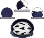 WANDF Drawstring Backpack with Shoulder Pad Sports Gym Backpack with Mesh Pocket String Bag for Women Men (Navy Blue)