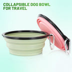 Large Dog Bowl Pet Collapsible Bowls, 2 Pack Collapsible Dog Water Bowls for Cat Dogs Portable Pet Feeding Water Dish for Walking Parking Traveling with 2 Carabiners (Large, Fairy pink & Sprout Green)