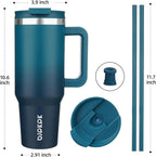 BJPKPK 40 oz Tumbler With Handle Insulated Tumblers With Lid And Straw Stainless Steel Thermal Cup,Indigo Black