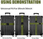 Luggage Straps for Suitcases TSA Approved-2 Pack Bright Personalized Luggage Belt Strap for Suitcase/Carry On Bag Luggage Accessories for Travel (ArmyGreen)