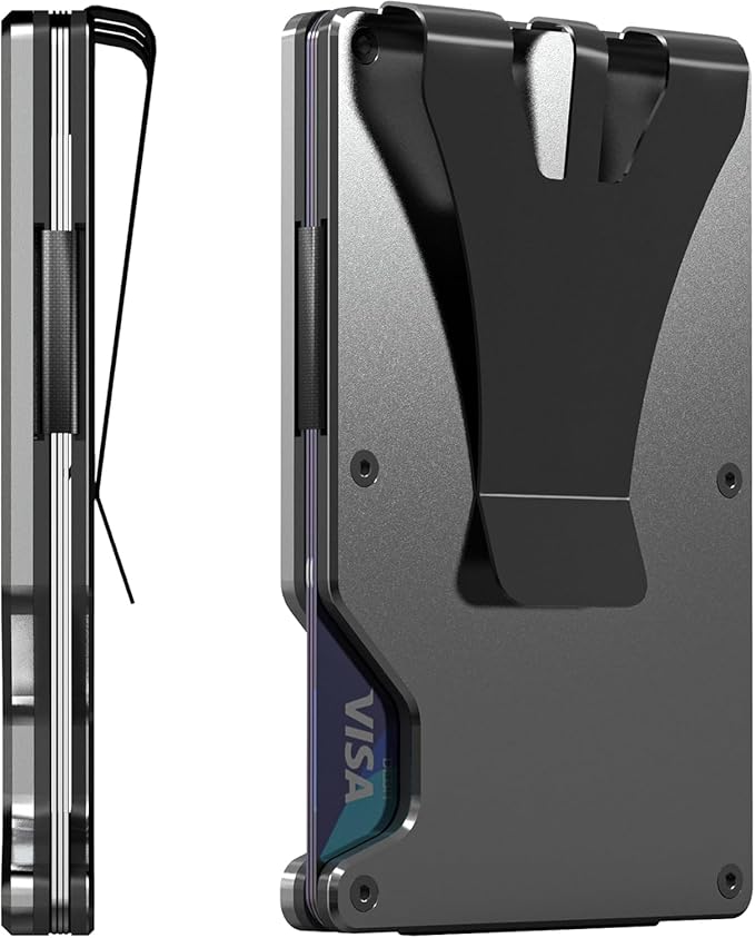 Air Wallet,Minimalist Wallet With Built In Airtag Chip, Rfid Blocking Credit Card Holder,Slim Wallet For Men,Compatible With Apple Find My Ios Only,Detachable Money Clip (Minimalist, Gray)