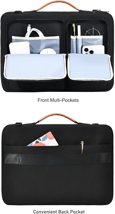 zhongningyifeng Business Laptop Sleeve Briefcase 14/15.6 Inch, Polyester Messenger Bag for Work, Travel, Commute