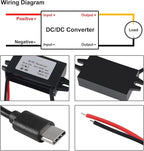2pcs DC 12V/24V to 5V USB C Buck Converter 3A 15W Step Down Converter Voltage Regulator Waterproof Power Adapter for Raspberry Pi 4 Cellphone Car