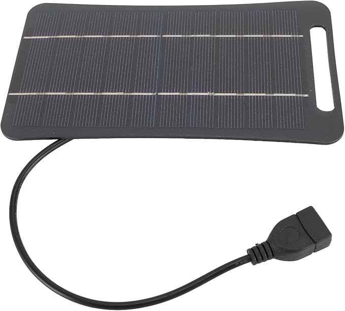 Hilitand 5W 5V USB Solar Panel Charger, Portable Monocrystalline Silicon Handheld Solar Panel for Camping Travel Outdoor (Black)