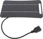 Hilitand 5W 5V USB Solar Panel Charger, Portable Monocrystalline Silicon Handheld Solar Panel for Camping Travel Outdoor (Black)