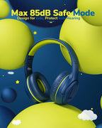 awatrue 2PCS Kids Headphones for School Travel, 85/94dB Safe Volume Limit, 3.5mm Jack, HD Mic, Portable Wired Headphone with Shareport, Stereo Sound On-Ear Headphones for Toddler Kids Girls Boys