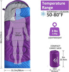 oaskys Camping Sleeping Bag - 3 Season Warm & Cool Weather - Summer Spring Fall Lightweight Waterproof for Adults Kids - Camping Gear Equipment, Traveling, and Outdoors