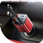 [2026 Ultra-Compact] JOYROOM Retractable Car Charger 84W Car Charger USB C for iPhone 16 17 Fast Charging, Car Accessories, Car Adapter Travel Essentials Gifts for Women Men, for iPhone 17 16 15 14 13